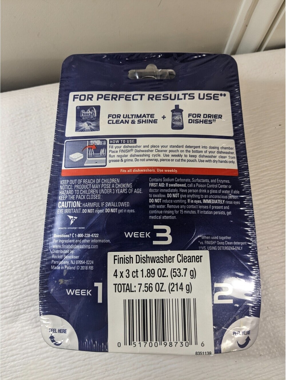 NEW Finish Dishwasher Cleaner 12 tablets total dish washer clean machine
